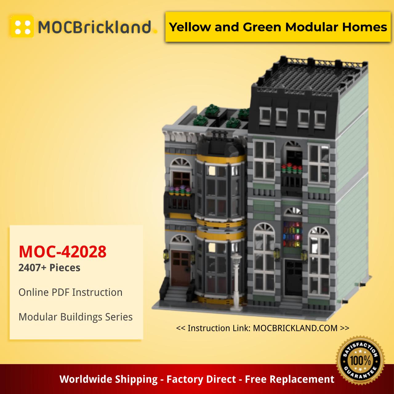 Modular Buildings MOC-42028 Yellow and Green Modular Homes by legosam36 MOCBRICKLAND