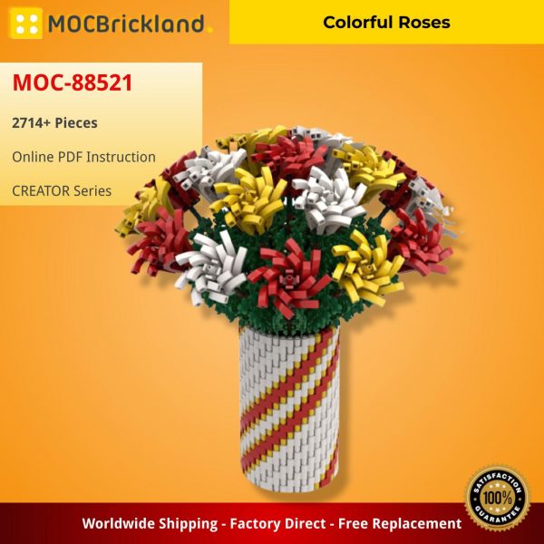 CREATOR MOC 88521 Colorful Roses by Ben Stephenson MOCBRICKLAND 4