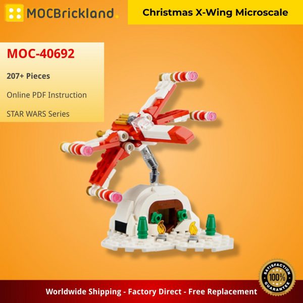MOCBRICKLAND MOC 40692 Christmas X Wing Microscale 2