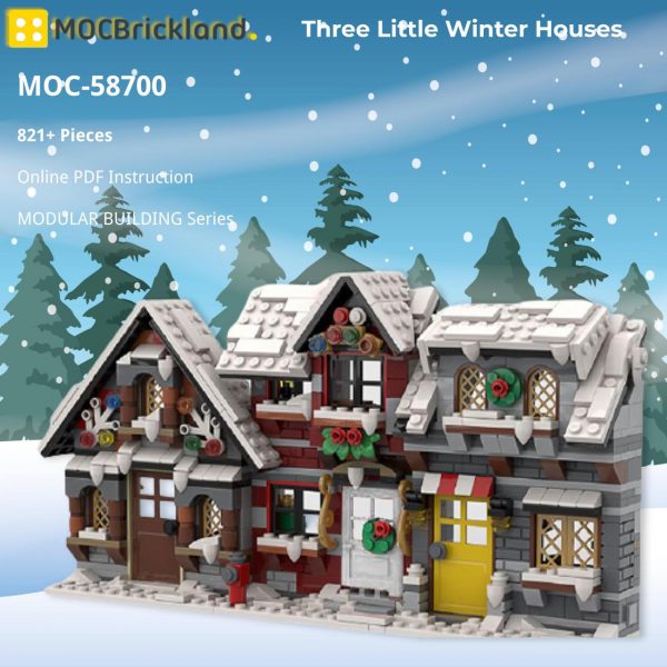 MOCBRICKLAND MOC 58700 Three Little Winter Houses