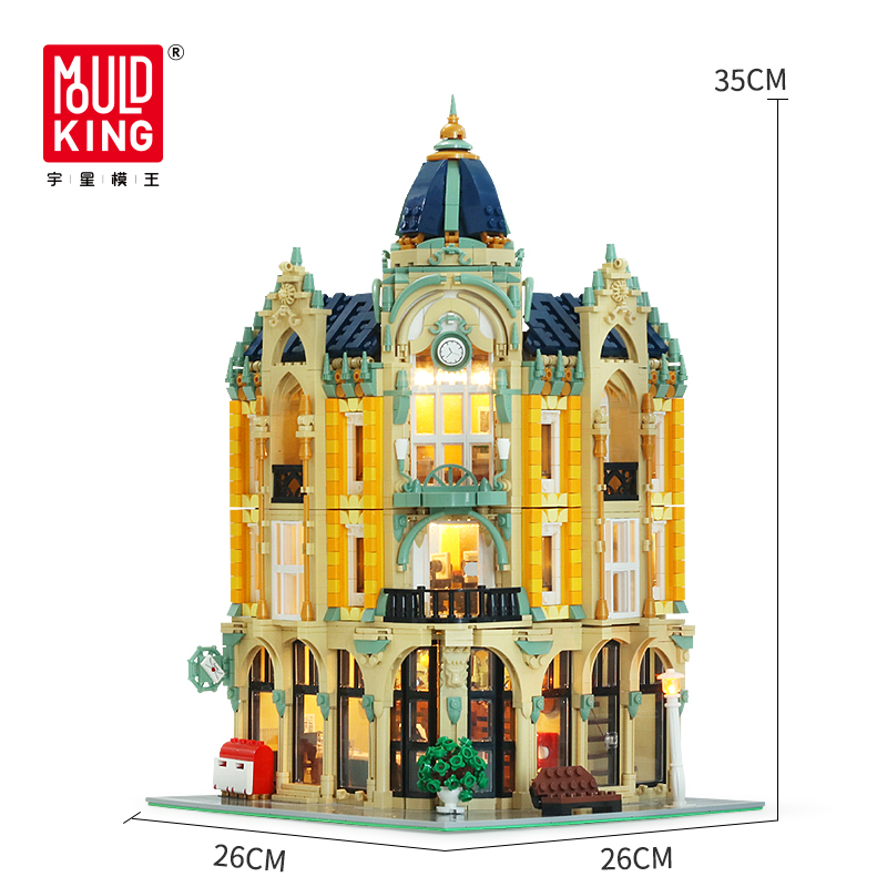 MOULD KING MOC Street View Creator Series Post Office Corner Building Blocks Bricks For Children Toys 23