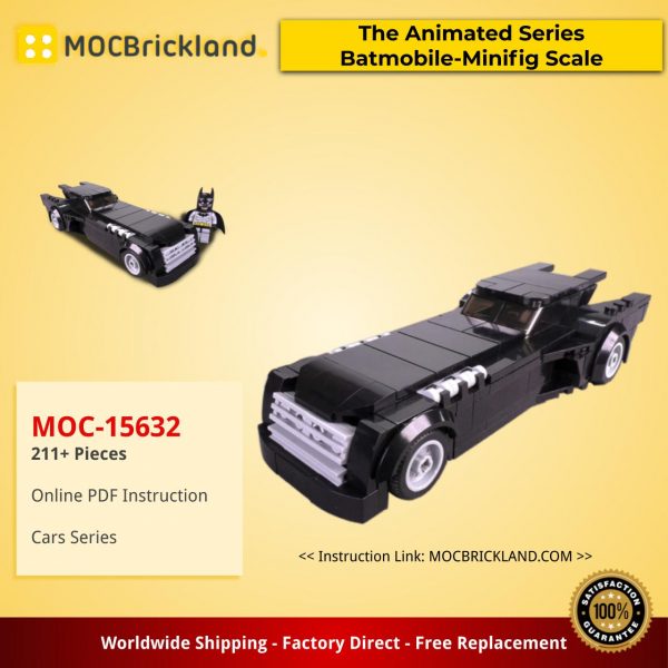 cars moc 15632 the animated series batmobile minifig scale 1992 1995 by brickvault mocbrickland 3310