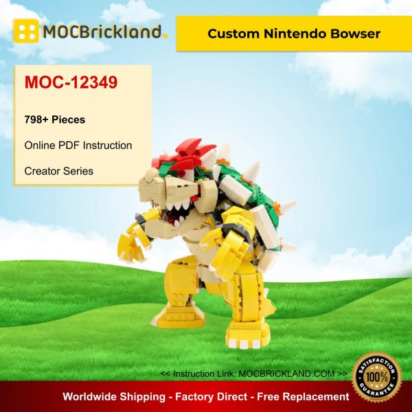 creator moc 12349 custom nintendo bowser by buildbetterbricks mocbrickland 7301