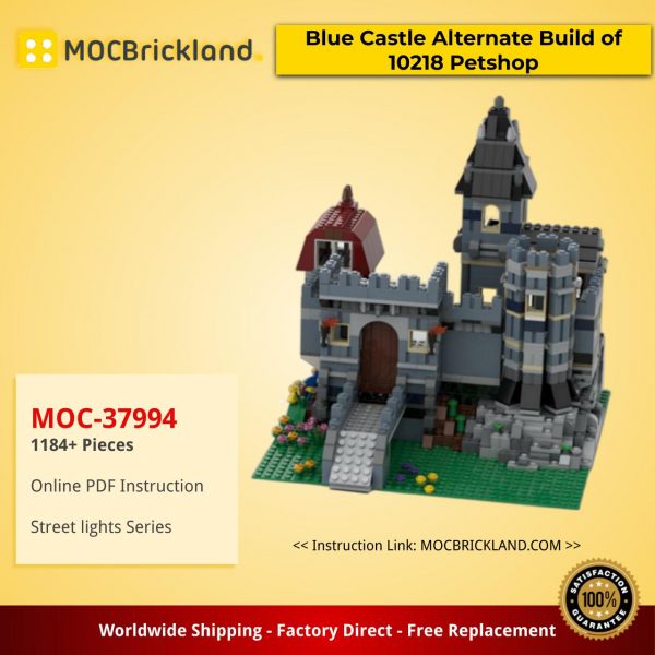 modular buildings moc 37994 blue castle alternate build of 10218 petshop by soymlikdicebrick mocbrickland 4771