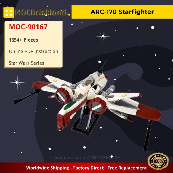 star wars moc 90167 arc 170 starfighter mocbrickland 8582