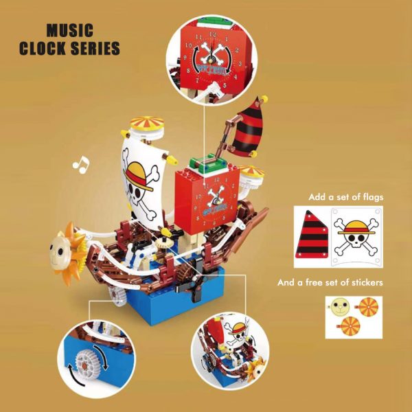 CREATOR GAOMISI T2027 Clock Pirate Ship Music Box 2