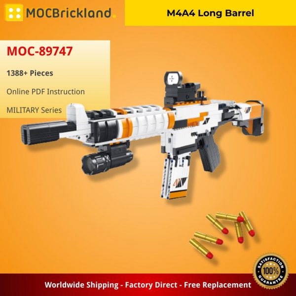 MILITARY MOC 89747 M4A4 Long Barrel MOCBRICKLAND 3