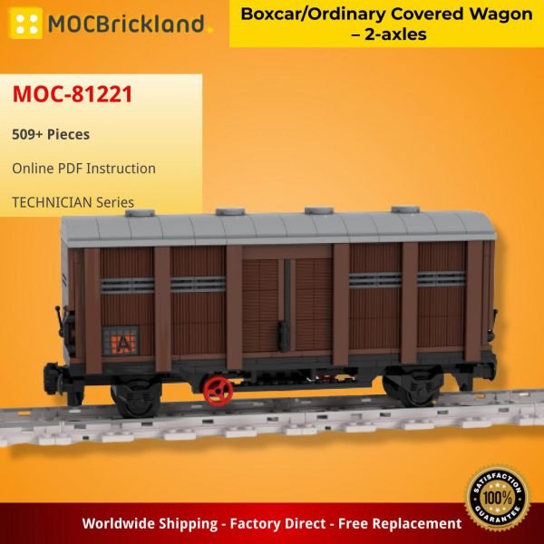MOC 81221 BoxcarOrdinary Covered Wagon – 2 axles by langemat MOCBRICKLAND