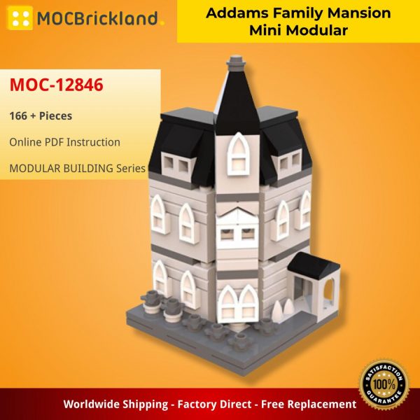 MOCBRICKLAND MOC 12846 Addams Family Mansion Mini Modular 2