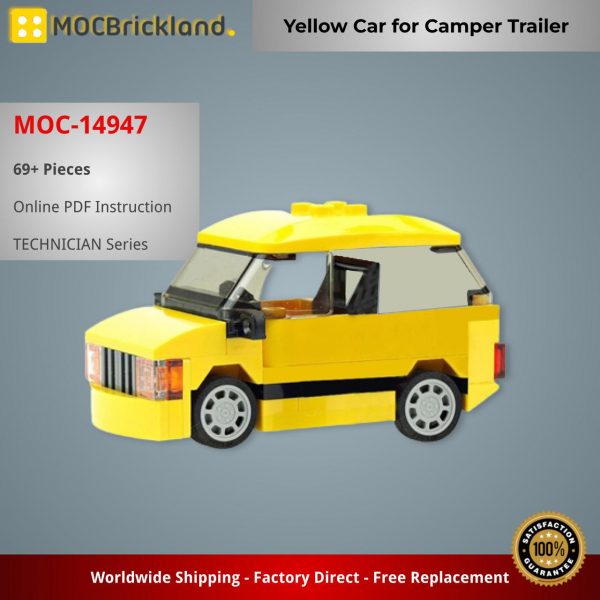 MOCBRICKLAND MOC 14947 Yellow Car for Camper Trailer 2