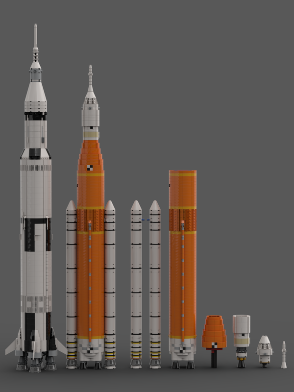 MOCBRICKLAND MOC 28893 NASA Space Launch System Artemis SLS Block 1 1110 Saturn V scale 2