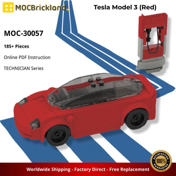 MOCBRICKLAND MOC 30057 Tesla Model 3 Red