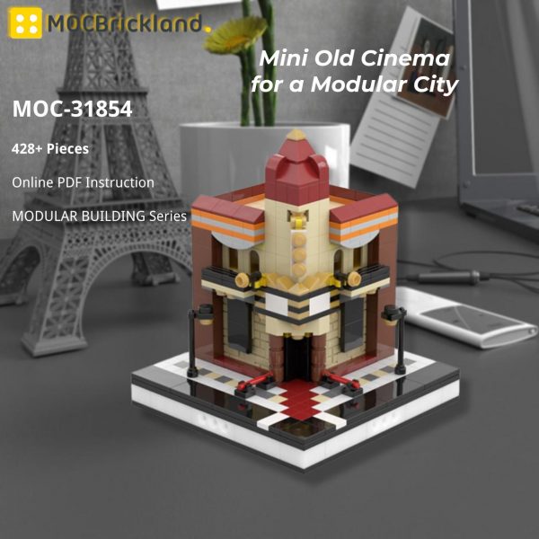 MOCBRICKLAND MOC 31854 Mini Old Cinema for a Modular City 2