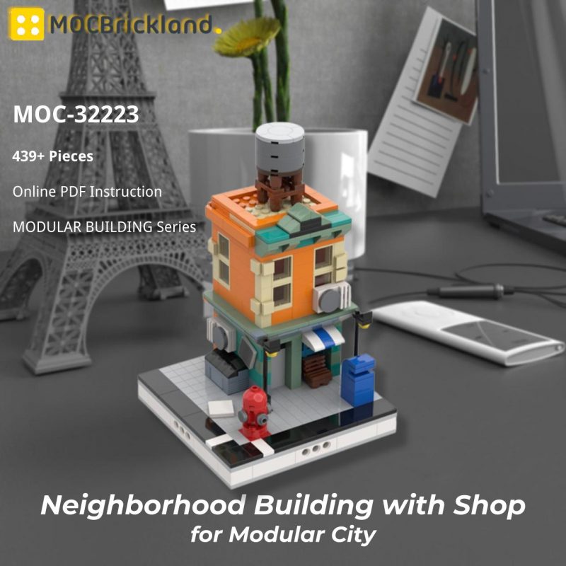 MOCBRICKLAND MOC 32223 Neighborhood Building with Shop for Modular City 2 800x800 1