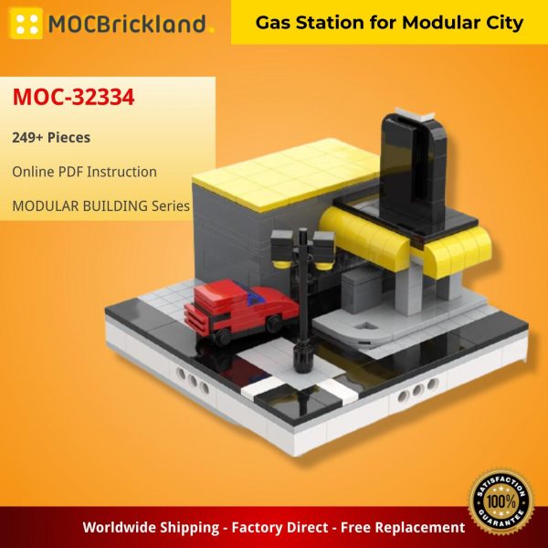 MOCBRICKLAND MOC 32334 Gas Station for Modular City 2