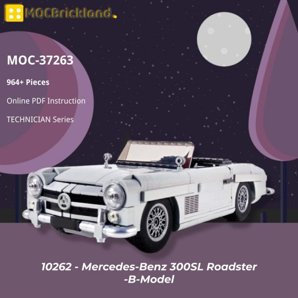 MOCBRICKLAND MOC 37263 10262 Mercedes Benz 300SL Roadster B Model 2