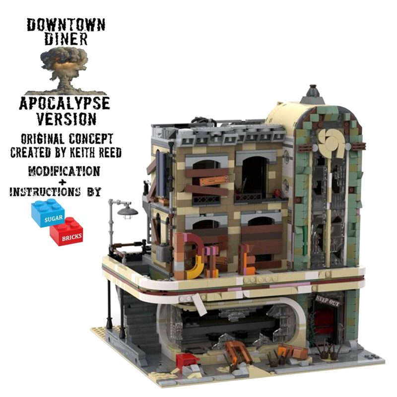MOCBRICKLAND MOC 40173 Downtown Diner Apocalypse Version