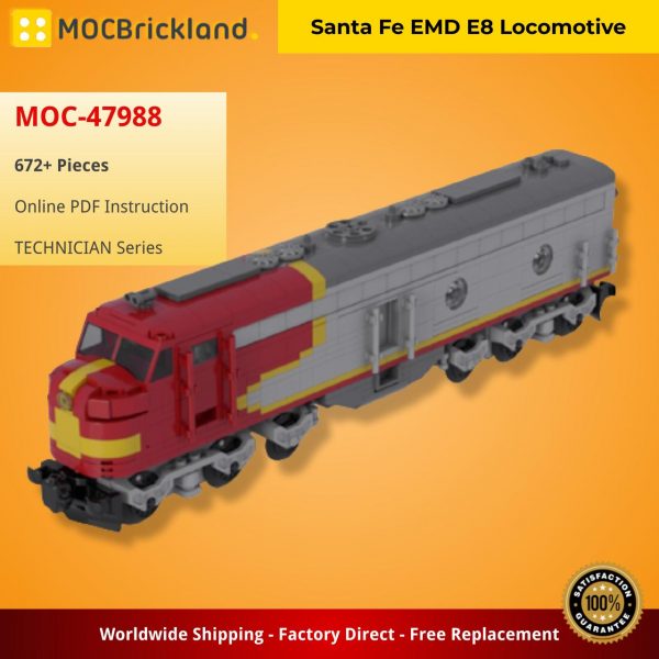 MOCBRICKLAND MOC 47988 Santa Fe EMD E8 Locomotive 2
