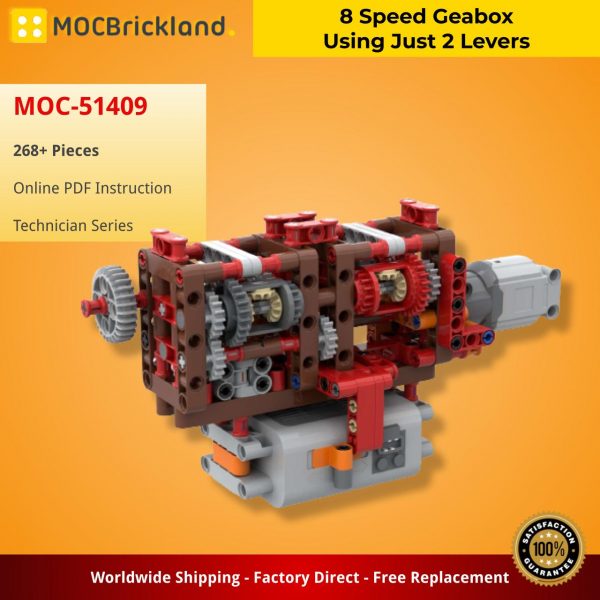 MOCBRICKLAND MOC 51409 8 Speed Geabox Using Just 2 Levers 2