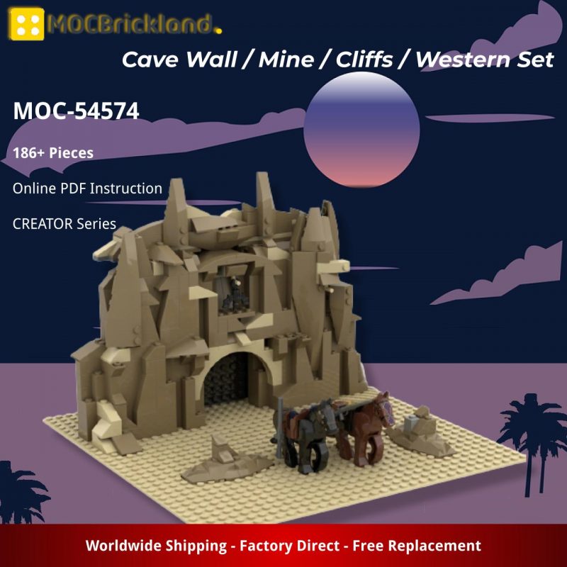 MOCBRICKLAND MOC 54574 Cave Wall Mine Cliffs Western Set 5 800x800 1
