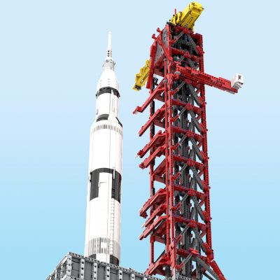 MOCBRICKLAND MOC 60088 Launch Tower Mk I for Saturn V with Crawler 6