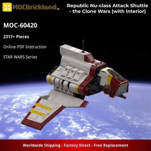 MOCBRICKLAND MOC 60420 Republic Nu class Attack Shuttle – the Clone Wars with Interior 1