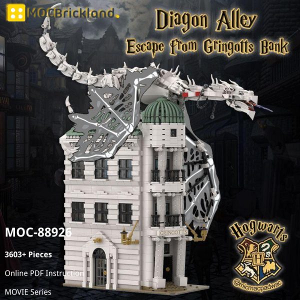 MOCBRICKLAND MOC 88926 Escape from Gringotts Bank Diagon Alley
