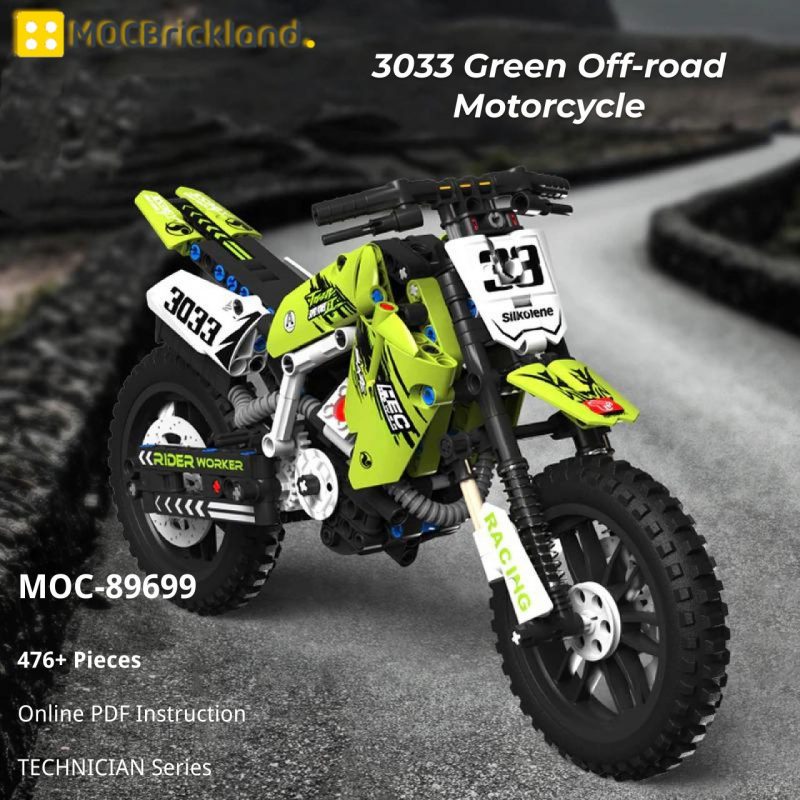 MOCBRICKLAND MOC 89699 3033 Green Off road Motorcycle 2 800x800 1
