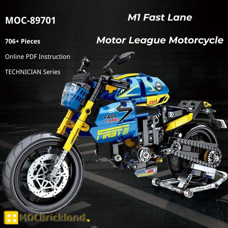 MOCBRICKLAND MOC 89701 M1 Fast Lane Motor League Motorcycle 2 800x800 1