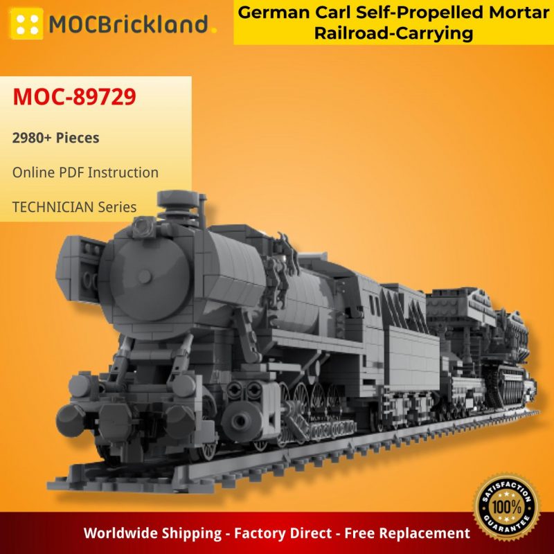 MOCBRICKLAND MOC 89729 German Carl Self Propelled Mortar Railroad Carrying 2 800x800 1