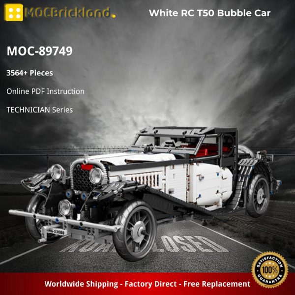 MOCBRICKLAND MOC 89749 White RC T50 Bubble Car