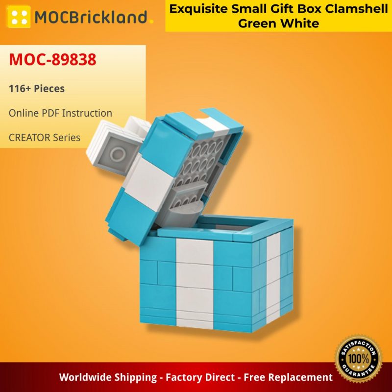 MOCBRICKLAND MOC 89838 Exquisite Small Gift Box Clamshell Green White 2 800x800 1