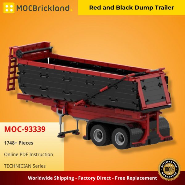 MOCBRICKLAND MOC 93339 Red and Black Dump Trailer 3
