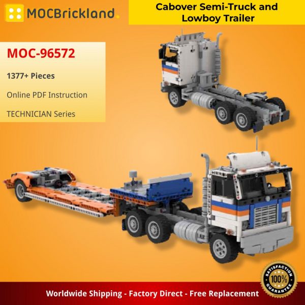 MOCBRICKLAND MOC 96572 Cabover Semi Truck and Lowboy Trailer 42128 B Model 1