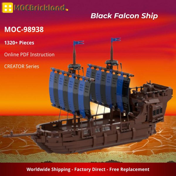MOCBRICKLAND MOC 98938 Black Falcon Ship 4