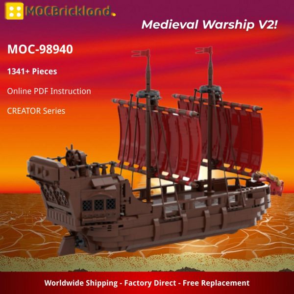 MOCBRICKLAND MOC 98940 Medieval Warship V2 2