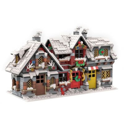 MODULAR BUILDING MOC 58700 79497 Winter Christmas House MOCBRICKLAND 10