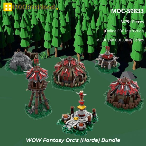 MODULAR BUILDING MOC 59833 WOW Fantasy Orcs Horde Bundle by MOCOPOLIS MOCBRICKLAND 1