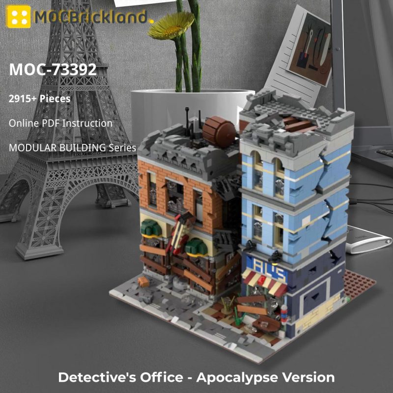MODULAR BUILDING MOC 73392 Detectives Office Apocalypse Version by SugarBricks MOCBRICKLAND 6 800x800 1