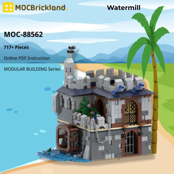MODULAR BUILDING MOC 88562 31120 Watermill by Tavernellos MOCBRICKLAND 5