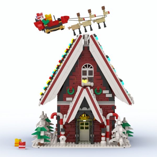 MODULAR BUILDING MOC 89798 Christmas Snow House MOCBRICKLAND 4