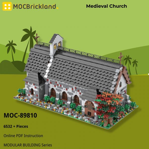 MODULAR BUILDING MOC 89810 Medieval Church by Mini Custom Set MOCBRICKLAND 3