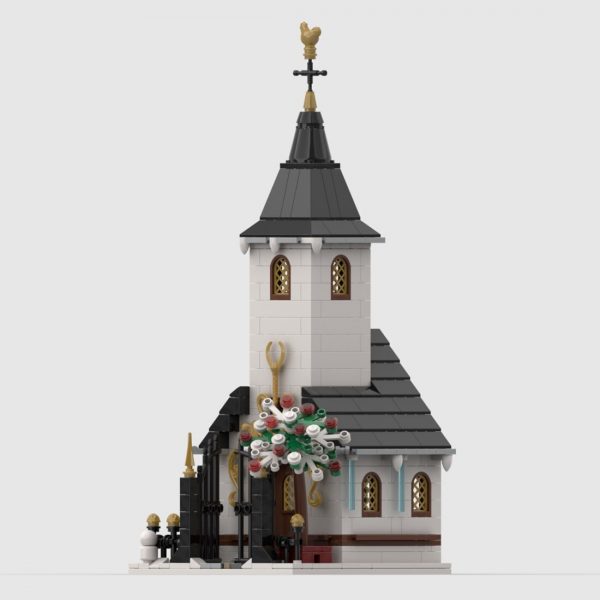 MODULAR BUILDING MOC 91182 Winter Village Small Church by Cvanhulle MOCBRICKLAND 1