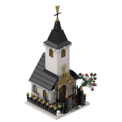 MODULAR BUILDING MOC 91182 Winter Village Small Church by Cvanhulle MOCBRICKLAND 2