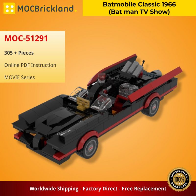 MOVIE MOC 51291 Batmobile Classic 1966 Bat man TV Show by Brick.Mocman MOCBRICKLAND 4 800x800 1