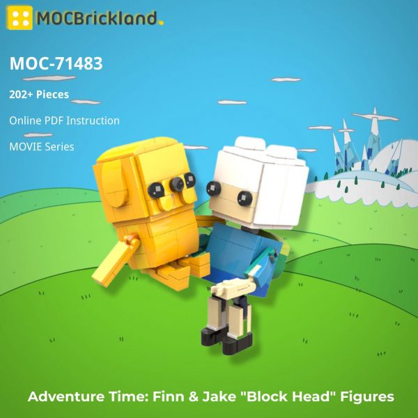 MOVIE MOC 71483 Adventure Time Finn Jake Block Head Figures MOCBRICKLAND