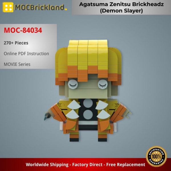 MOVIE MOC 84034 Agatsuma Zenitsu Brickheadz Demon Slayer by legomania josh MOCBRICKLAND 3