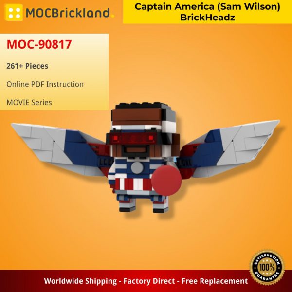 MOVIE MOC 90817 Captain America Sam Wilson BrickHeadz by Stormythos MOCBRICKLAND 2