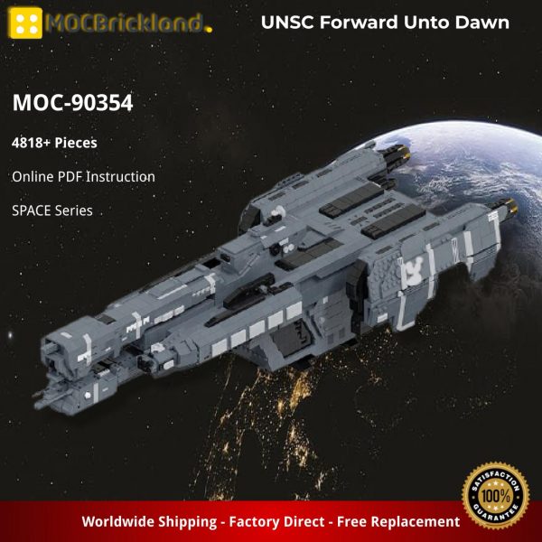 SPACE MOC 90354 UNSC Forward Unto Dawn by ky e bricks MOCBRICKLAND 5