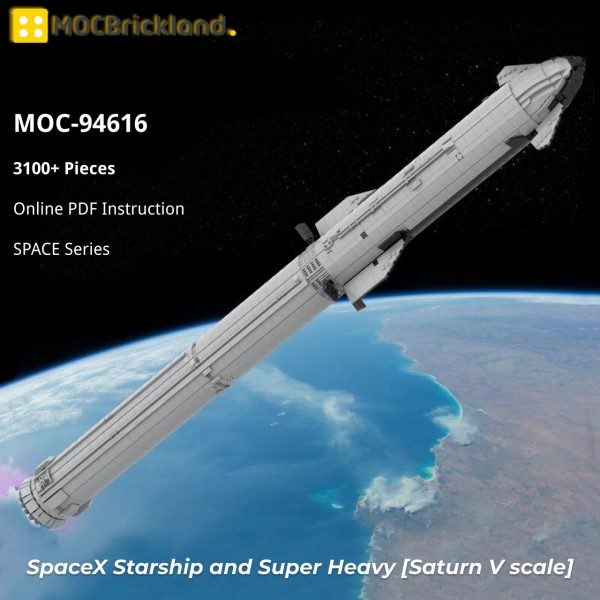 SPACE MOC 94616 SpaceX Starship and Super Heavy Saturn V scale by 0rig0 MOCBRICKLAND 4